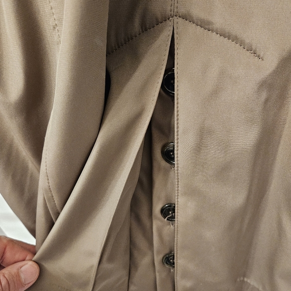 NWT - Jones New York Tan Mid Length Double Breasted Trench Coat - Size XL - Picture 11 of 12